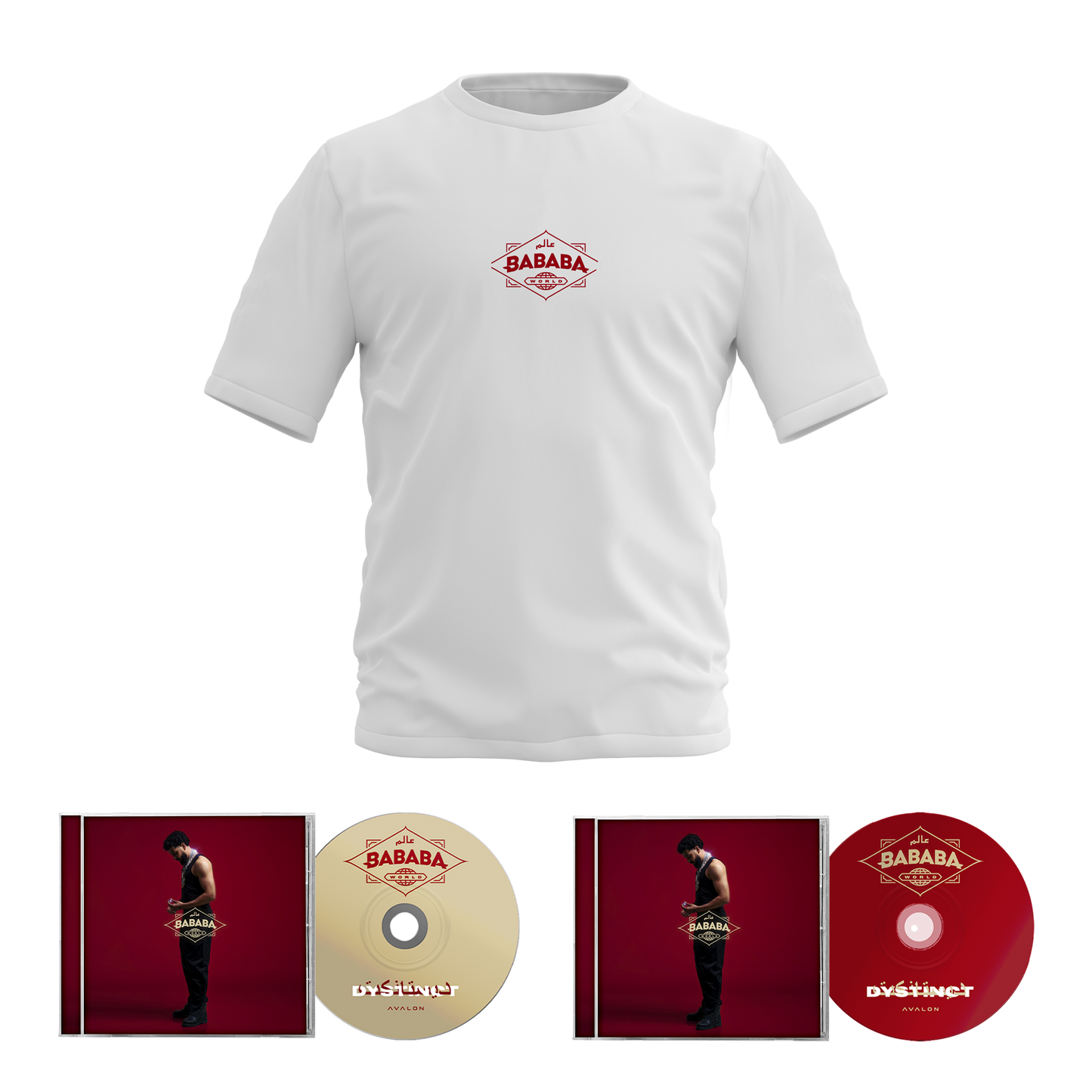 Premium bundle CD standard + CD exclusivité D2C + T-shirt « BABABA WORLD »